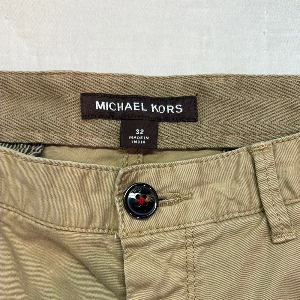 Michael Kors Men's Classic Fit‎ Chino Shorts Khaki Tan Stretch 8.5